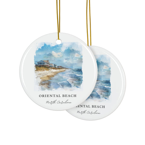 Oriental Beach NC Ornament: Unique Oriental NC Souvenir, North Carolina Decor, and Oriental Beach NC Gift