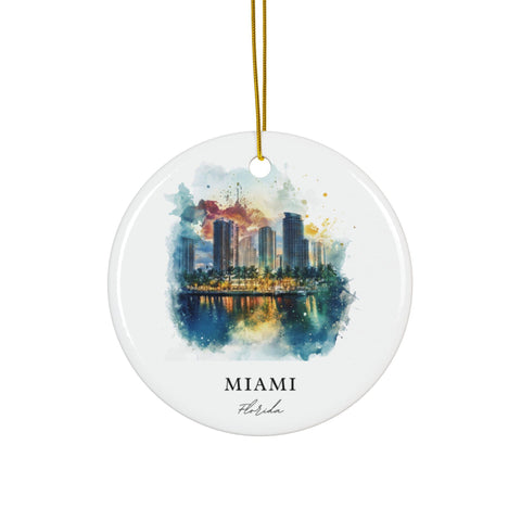 Miami Florida Ornament: Unique Miami Souvenir, Miami FL Decor, and Authentic Miami Florida Gift