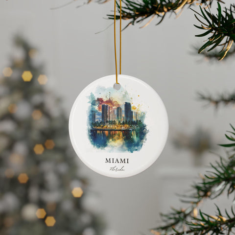 Miami Florida Ornament: Unique Miami Souvenir, Miami FL Decor, and Authentic Miami Florida Gift