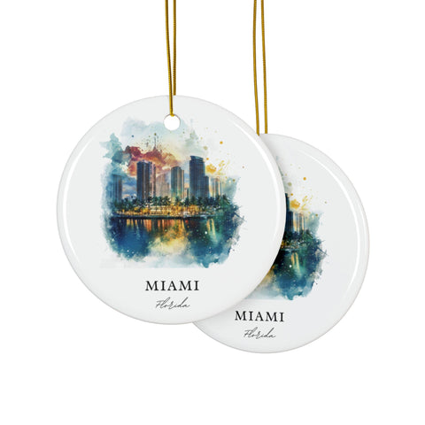 Miami Florida Ornament: Unique Miami Souvenir, Miami FL Decor, and Authentic Miami Florida Gift