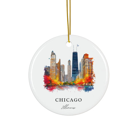 Chicago Skyline Ornament: Unique Chicago Souvenir, Chicago Decor, and Authentic Chicago Ilinois Gift