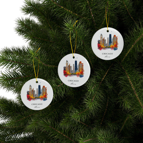 Chicago Skyline Ornament: Unique Chicago Souvenir, Chicago Decor, and Authentic Chicago Ilinois Gift