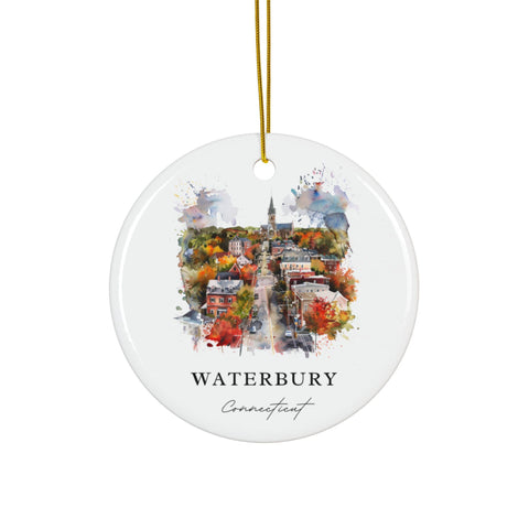 Waterbury CT Ornament: Unique Waterbury Souvenir, Waterbury CT Decor, and Authentic Waterbury Connecticut Gift