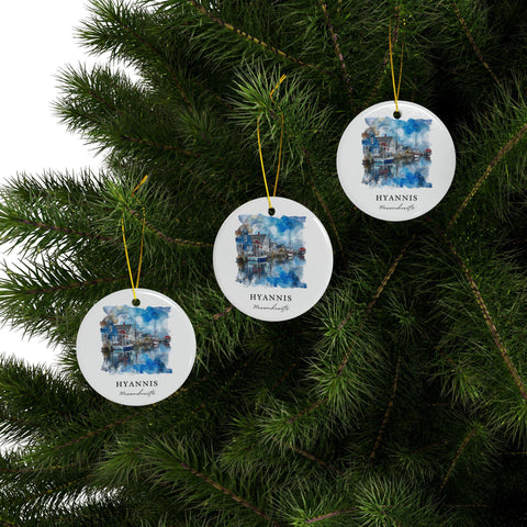 Hyannis MA Ornament: Unique Hyannis Souvenir, Hyannis Decor, and Authentic Cape Cod Christmas Gift