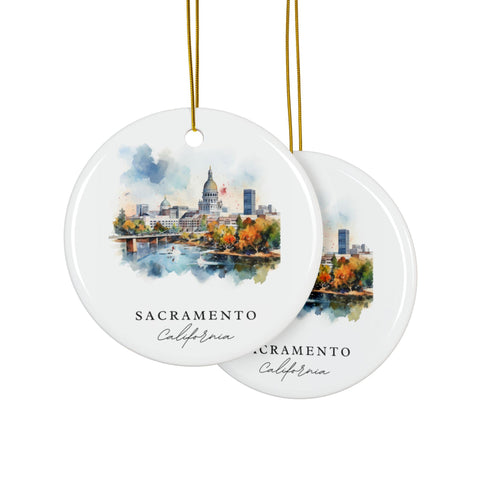 Sacramento CA Ornament: Unique Sacramento Souvenir, Sacramento Decor, and Authentic Sacramento Christmas Gift