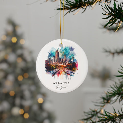 Atlanta Skyline Ornament: Unique Atlanta Souvenir, Atlanta Georgia Decor, and Atlanta GA Christmas Gift (1pc, 3pcs, 5pcs, 10pcs)