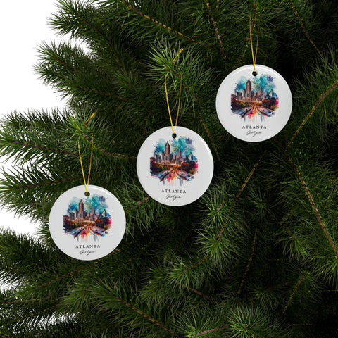 Atlanta Skyline Ornament: Unique Atlanta Souvenir, Atlanta Georgia Decor, and Atlanta GA Christmas Gift (1pc, 3pcs, 5pcs, 10pcs)