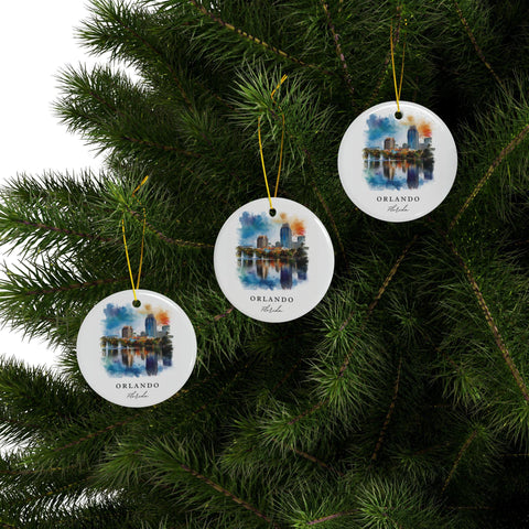 Orlando FL Ornament: Unique Orlando Souvenir, Orlando Florida Decor, and Authentic Orlando FL Christmas Gift (1pc, 3pcs, 5pcs, 10pcs)