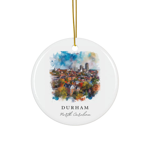 Durham NC Ornament: Unique Durham Souvenir, Durham NC Decor, and Authentic Durham Christmas Gift