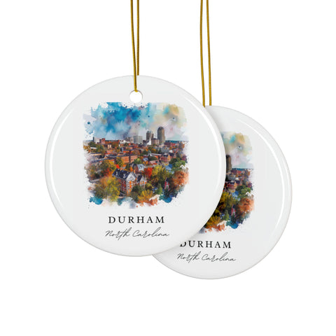 Durham NC Ornament: Unique Durham Souvenir, Durham NC Decor, and Authentic Durham Christmas Gift