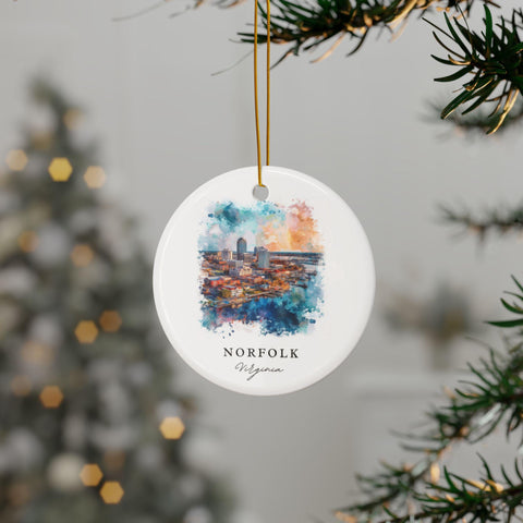 Norfolk VA Ornament: Norfolk Virginia Souvenir, Norfolk VA Decor, and Norfolk Virginia Christmas Gift