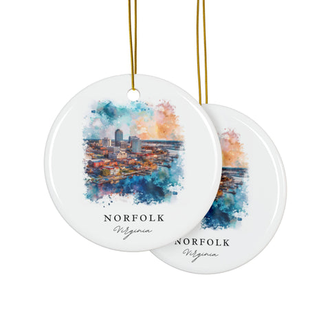 Norfolk VA Ornament: Norfolk Virginia Souvenir, Norfolk VA Decor, and Norfolk Virginia Christmas Gift