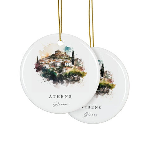 Athens Greece Ornament: Unique Athens Greece Souvenir, Athens Decor, and Authentic Athens Greece Gift (1pc, 3pcs, 5pcs, 10pcs)