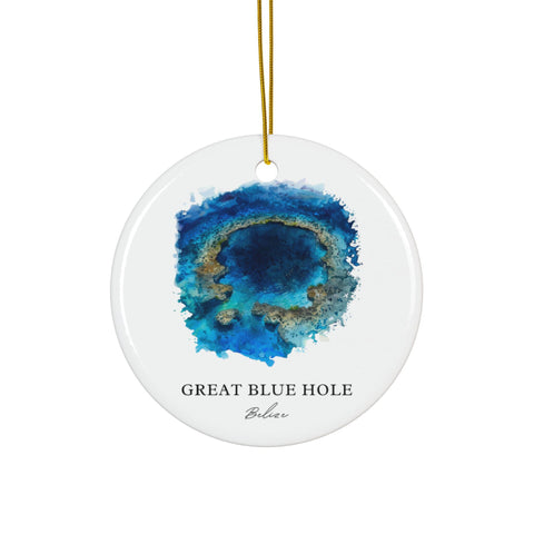 Great Blue Hole Ornament: Unique Belize Souvenir, Blue Hole Belize Decor, and Authentic Blue Hole Belize Gift