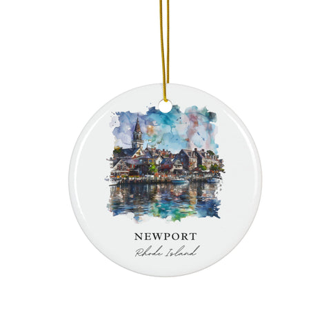 Newport RI Ornament: Unique Newport Souvenir, Newport Rhode Island Decor, and Authentic Newport RI Gift (1pc, 3pcs, 5pcs, 10pcs)