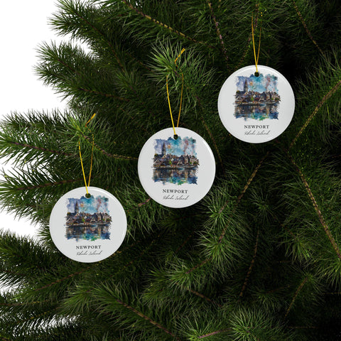 Newport RI Ornament: Unique Newport Souvenir, Newport Rhode Island Decor, and Authentic Newport RI Gift (1pc, 3pcs, 5pcs, 10pcs)