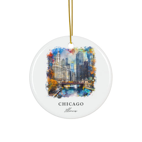 Chicago River Ornament: Unique Chicago Souvenir, Chicago IL Decor, and Authentic Chicago Illinois Gift