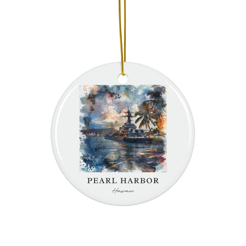 Pearl Harbor Ornament: Unique Pearl Harbor Souvenir, Pearl Harbor HI Decor, and Authentic Pearl Harbor Gift