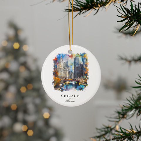 Chicago River Ornament: Unique Chicago Souvenir, Chicago IL Decor, and Authentic Chicago Illinois Gift