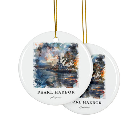 Pearl Harbor Ornament: Unique Pearl Harbor Souvenir, Pearl Harbor HI Decor, and Authentic Pearl Harbor Gift