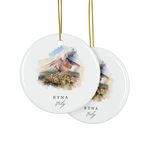 Etna Italy Ornament: Unique Etna Italy Souvenir, Etna Italy Decor, and Authentic Etna Italia Christmas Gift