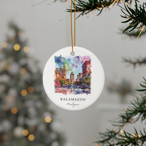 Kalamazoo MI Ornament: Unique Kalamazoo Souvenir, Kalamazoo Decor, and Authentic Kalamazoo Michigan Gift