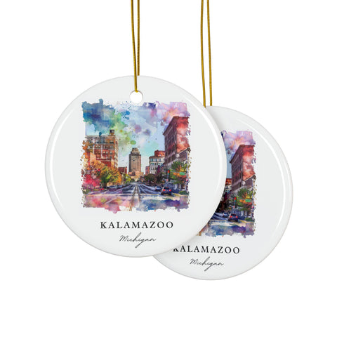 Kalamazoo MI Ornament: Unique Kalamazoo Souvenir, Kalamazoo Decor, and Authentic Kalamazoo Michigan Gift