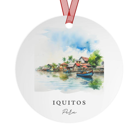 Iquitos Peru Metal Ornament: Unique Iquitos Souvenir, Iquitos Xmas Decor, and Authentic Peru Xmas Gift (1pc, 3pcs, 5pcs, 10pcs)