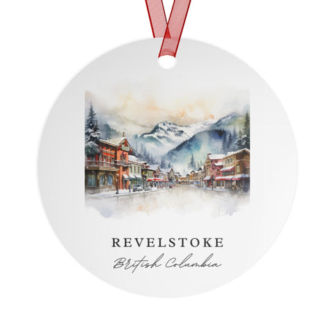 Revelstoke BC Metal Ornament: Unique Revelstoke Souvenir, Revelstoke Xmas Decor, and Authentic Revelstoke Xmas Gift (1pc, 3pcs, 5pcs, 10pcs)