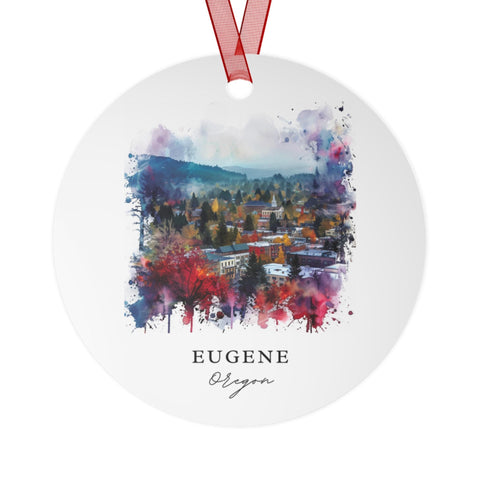 Eugene OR Ornament: Unique Eugene Oregon Souvenir, Eugene Xmas Decor, and Authentic Eugene Oregon Gift (1pc, 3pcs, 5pcs, 10pcs)