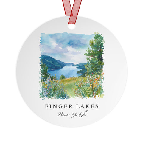 Finger Lakes NY Ornament: Unique Finger Lakes Souvenir, Finger Lakes Xmas Decor, and Authentic Finger Lakes Gift (1pc, 3pcs, 5pcs, 10pcs)