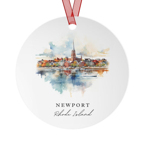 Newport RI Ornament: Unique Newport Souvenir, Newport RI Xmas Decor, and Authentic Newport Rhode Island Gift (1pc, 3pcs, 5pcs, 10pcs)