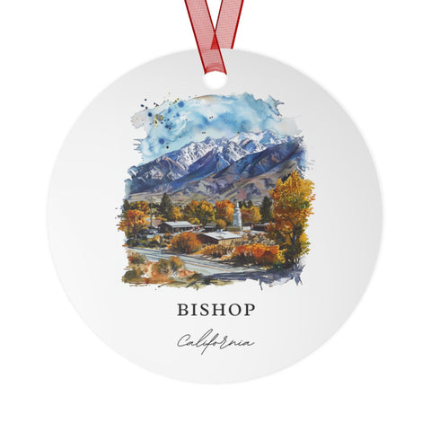 Bishop CA Ornament: Unique Bishop Cali Souvenir, Bishop California Xmas Decor, and Authentic Bishop CA Gift (1pc, 3pcs, 5pcs, 10pcs)