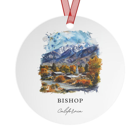 Bishop CA Ornament: Unique Bishop Cali Souvenir, Bishop California Xmas Decor, and Authentic Bishop CA Gift (1pc, 3pcs, 5pcs, 10pcs)