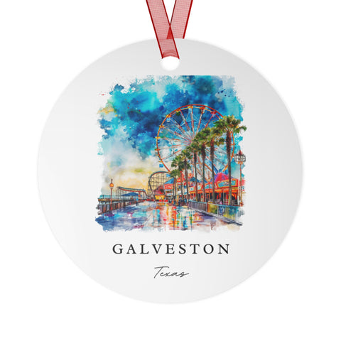 Galveston TX Ornament: Unique Galveston Souvenir, Galveston Texas Xmas Decor, and Authentic Galveston TX Gift (1pc, 3pcs, 5pcs, 10pcs)