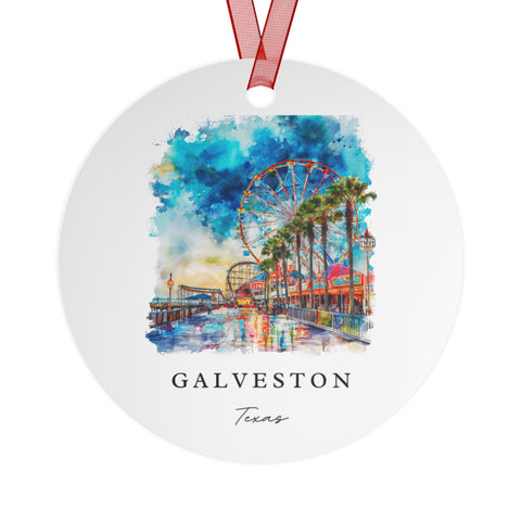 Galveston TX Ornament: Unique Galveston Souvenir, Galveston Texas Xmas Decor, and Authentic Galveston TX Gift (1pc, 3pcs, 5pcs, 10pcs)