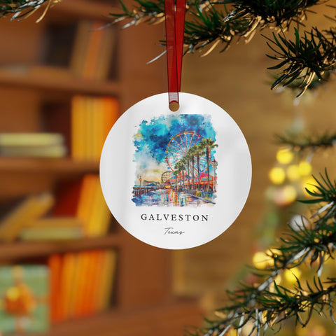 Galveston TX Ornament: Unique Galveston Souvenir, Galveston Texas Xmas Decor, and Authentic Galveston TX Gift (1pc, 3pcs, 5pcs, 10pcs)