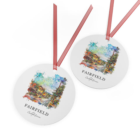 Fairfield CA Ornament: Unique Fairfield Souvenir, Fairfield Cali Xmas Decor, and Authentic Fairfield Cali Gift (1pc, 3pcs, 5pcs, 10pcs)