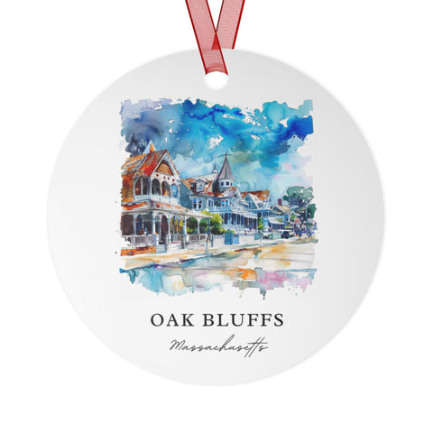 Oak Bluffs MA Ornament: Unique Oak Bluffs Souvenir, Oak Bluffs Xmas Decor, and Authentic Oak Bluffs MA Gift (1pc, 3pcs, 5pcs, 10pcs)