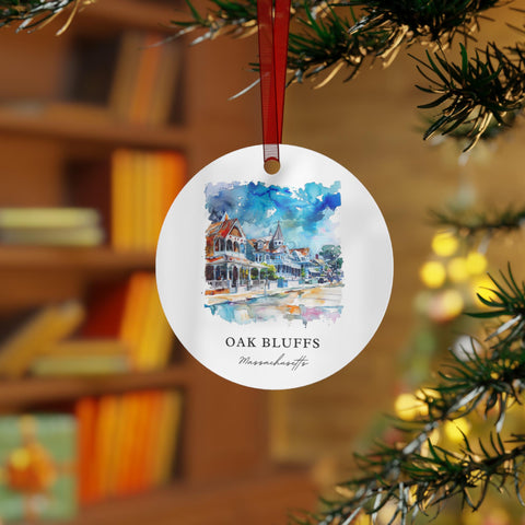 Oak Bluffs MA Ornament: Unique Oak Bluffs Souvenir, Oak Bluffs Xmas Decor, and Authentic Oak Bluffs MA Gift (1pc, 3pcs, 5pcs, 10pcs)