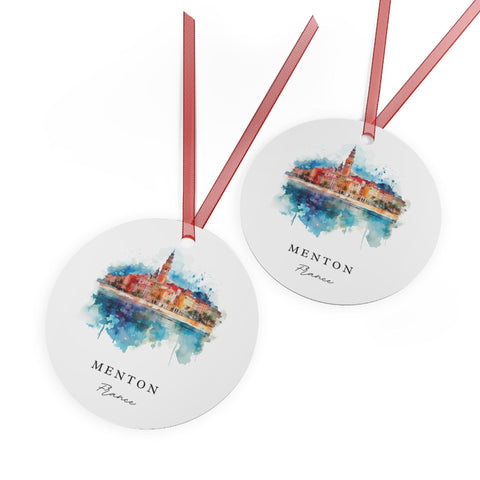 Menton France Ornament: Unique Menton Souvenir, Menton FR Xmas Decor, and Authentic Menton France Gift (1pc, 3pcs, 5pcs, 10pcs)