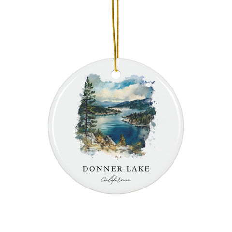 Donner Lake CA Ornament: Unique Donner Lake Souvenir, Donner Lake Decor, and Authentic Donner Lake California Gift