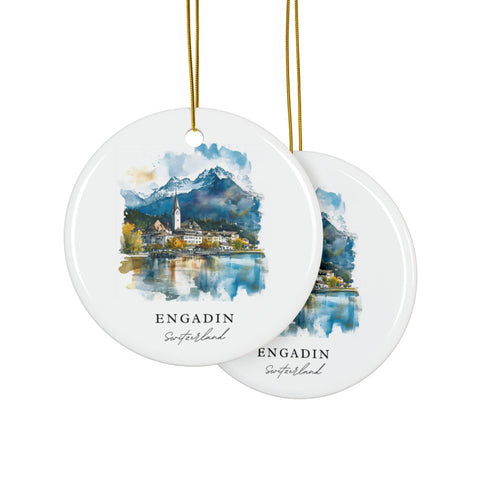 Engadin Switzerland Ornament: Unique Engadin Souvenir, Engadin Decor, and Authentic Engadin Switzerland Gift