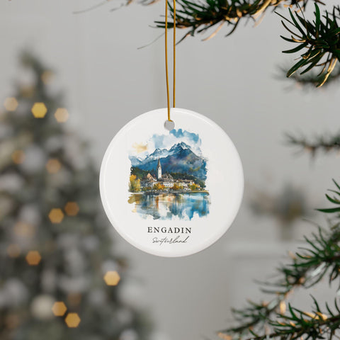 Engadin Switzerland Ornament: Unique Engadin Souvenir, Engadin Decor, and Authentic Engadin Switzerland Gift