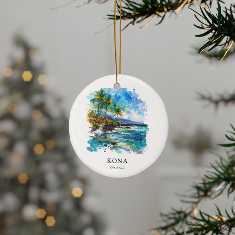 Kona Hawaii Ornament: Unique Kona Souvenir, Kona Decor, and Authentic Kona Hawaii Christmas Gift