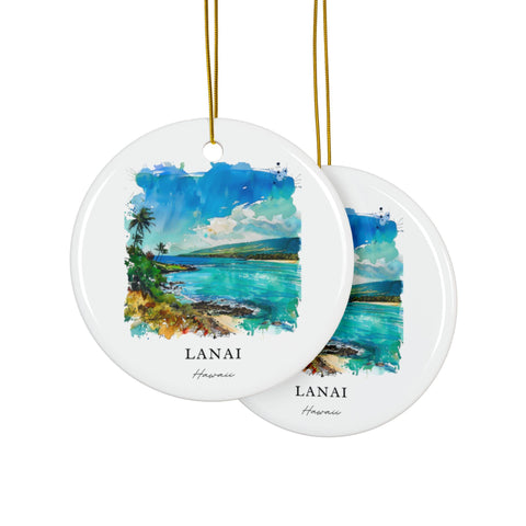 Lanai Hawaii Ornament: Unique Lanai Souvenir, Lanai Decor, and Authentic Lanai Hawaii Gift