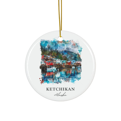 Ketchikan AK Ornament: Unique Ketchikan Souvenir, Ketchikan Alaska Decor, and Authentic Ketchikan Alaska Xmas Gift (1pc, 3pcs, 5pcs, 10pcs)