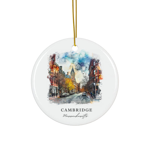 Cambridge Massachusetts Ornament: Unique Cambridge Souvenir, Cambridge MA Decor, and Authentic Cambridge MA Gift