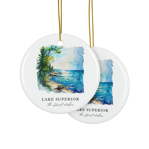 Lake Superior Ornament: Unique Lake Superior Souvenir, Great Lakes Decor, and Authentic Lake Superior Gift