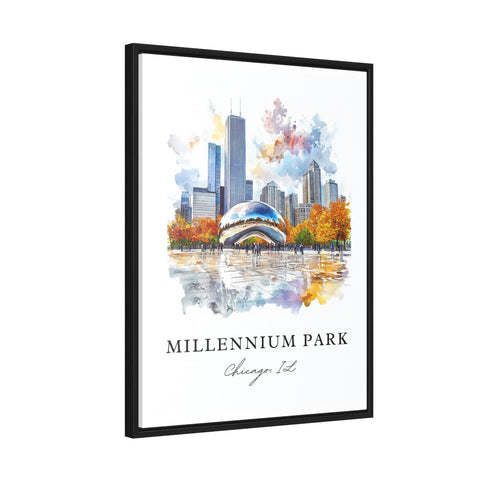 Millennium Park Art, Millennium Park Print, Chicago IL Watercolor Art, Millennium Park Gift, Travel Print, Travel Poster, Housewarming Gift